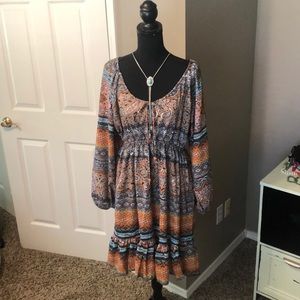 Long sleeve western chic dress
